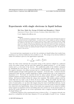 Experiments with single electrons in liquid helium