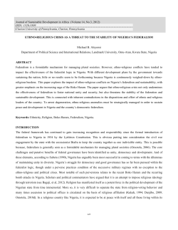 ethno-religious crisis as a threat to the stability of