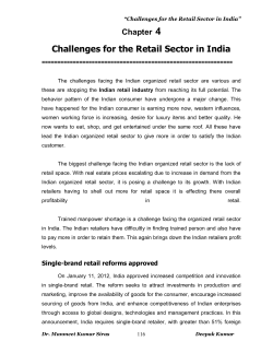 Challenges for the Retail Sector in India