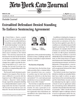Extradited Defendant Denied Standing To Enforce Sentencing