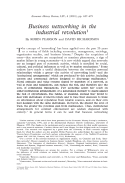 Business networking in the industrial revolution1