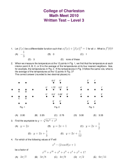 2010 - C of C Math Meet