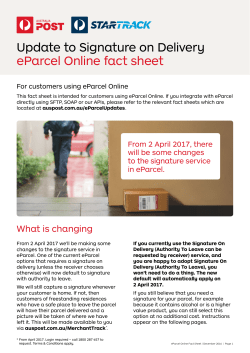 Update to Signature on Delivery