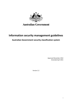 INFOSEC Guidelines Australian Government Security Classification