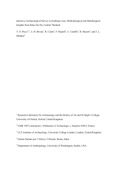 Intensive Archaeological Survey in Southeast Asia