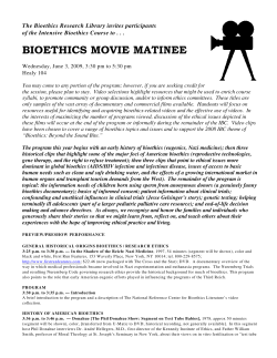 bioethics movie matinee - High School Bioethics Curriculum Project
