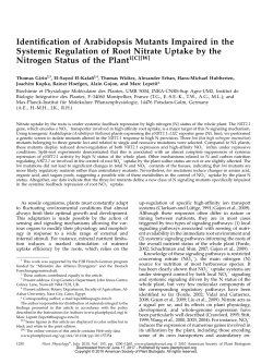 Identification of Arabidopsis Mutants Impaired in