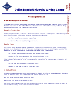 Avoiding Wordiness - Dallas Baptist University