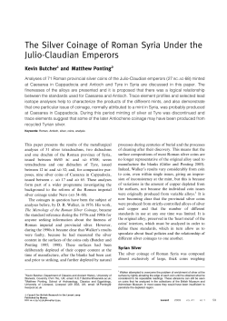 The Silver Coinage of Roman Syria Under the Julio