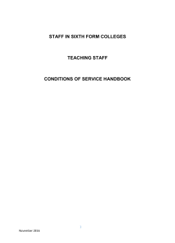 Teaching Staff in Sixth Form Colleges Conditions of