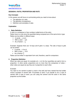 Mathematical Literacy Grade 11 www.learnxtra.co.za Brought to you