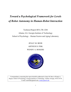 Toward a Psychological Framework for Levels of Robot Autonomy in