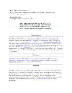 Policy Statement This Policy prohibits all forms of Discrimination and
