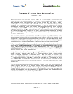 Solar Value - It`s Interest Rates, Not System