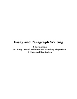 Essay and Paragraph Writing