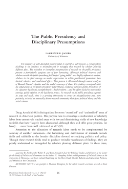 The Public Presidency and Disciplinary Presumptions