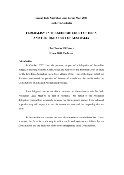 federalism in the supreme court of india and the high court of australia