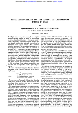 some observations on the effect of centrifugal force in man
