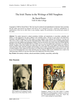 The Irish Theme in the Writings of Bill Naughton