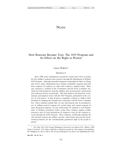 How Bearcats Became Toys: The 1033 Program and Its Effect on the