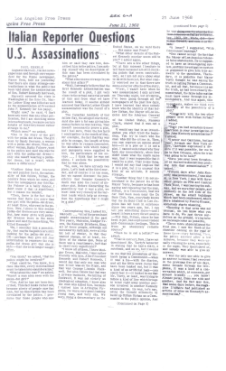 Italian Reporter Questions U.S. Assassinations