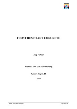 FROST RESISTANT CONCRETE