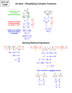 2/11-12 Tu/W Do Now - Simplifying Complex Fractions Solving