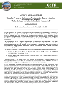 LATEST IP NEWS AND TRENDS "Undefined” terms of the Common