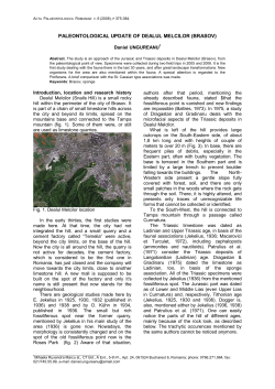 PALEONTOLOGICAL UPDATE OF DEALUL MELCILOR (BRASOV)