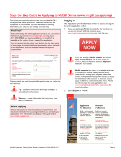Step-by-Step Guide to Applying to McGill Online