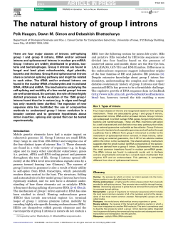 The natural history of group I introns
