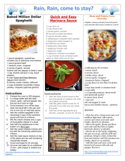 Baked Million Dollar Spaghetti Quick and Easy Marinara Sauce