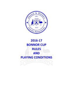 Bonnor Cup Rules - Orange District Cricket Association