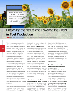 Preserving the Nature and Lowering the Costs in Fuel Production