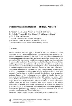 Flood risk assessment in Tabasco, Mexico