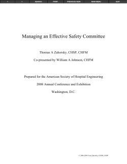 Running Effective Safety Committee Meetings