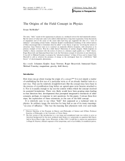 The Origins of the Field Concept in Physics