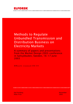 Methods to Regulate Unbundled Transmission and