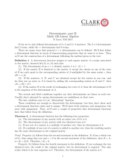 Characterizing properties and constructions of determinants
