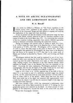 a note on arctic oceanography and the lomonosov range