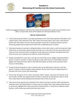 Family Engagement Standards Strategy Sheets