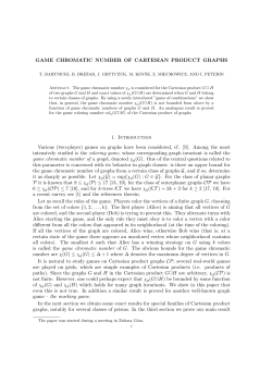 GAME CHROMATIC NUMBER OF CARTESIAN PRODUCT