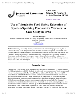 Use of Visuals for Food Safety Education of Spanish