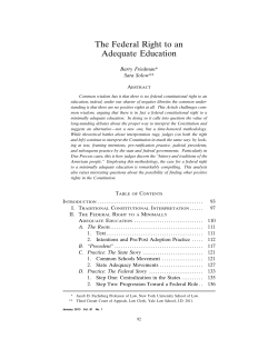 The Federal Right to an Adequate Education