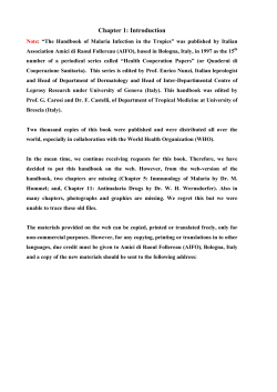 Handbook of Malaria Infection in the Tropics