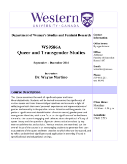 Queer and Transgender Studies