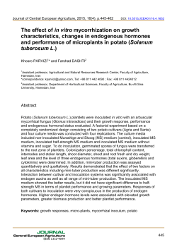 The effect of in vitro mycorrhization on growth characteristics