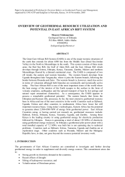 overview of geothermal resource utilization and potential in east
