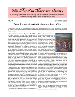 Georg Schmidt, Moravian Missionary in South