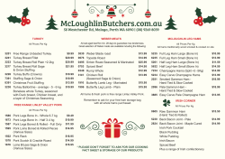 Christmas Pricelist